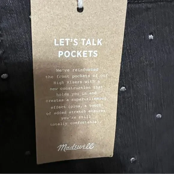 Madewell Black 9 Mid-Rise Skinny Jeans: Metallic Dot Edition